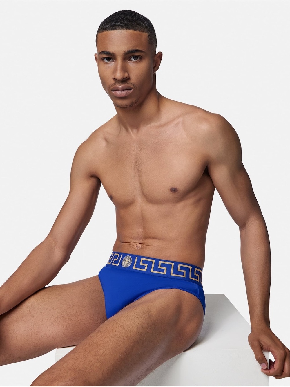 Versace Blue Medusa-Trim Briefs - Men's swim